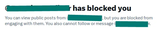 Screenshot: Der User hat dich geblockt.