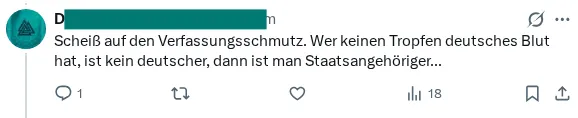 Screnshot eines X-Postings, Transkription unten