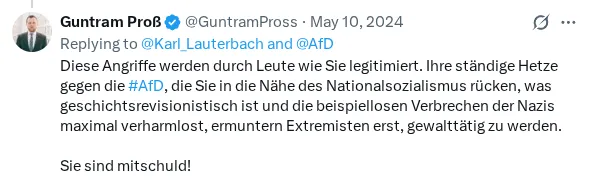 Screenshot eines X-Postings. Transkription unten.