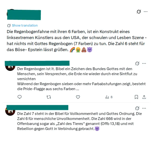 Screenshots von X-Postings, Transkription unten.